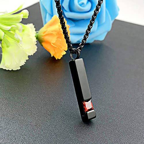 YOUFENG Urn Necklaces for Ashes Birthstone Cube Urns for Human Ashes Memorial Cremation Urn Locket Keepsake Ashes Jewelry (January) - Image 3
