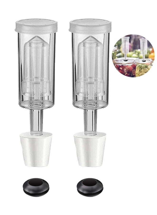 اثنين من قطعة الهواء الفرامل مع السليكا هلام الختم الدائري ، المخمرة عدة الفرامل ، الفرامل Carboy الشفافية الترقية ، تخمير الهواء المنزلية الطازجة الفرامل - Image 1