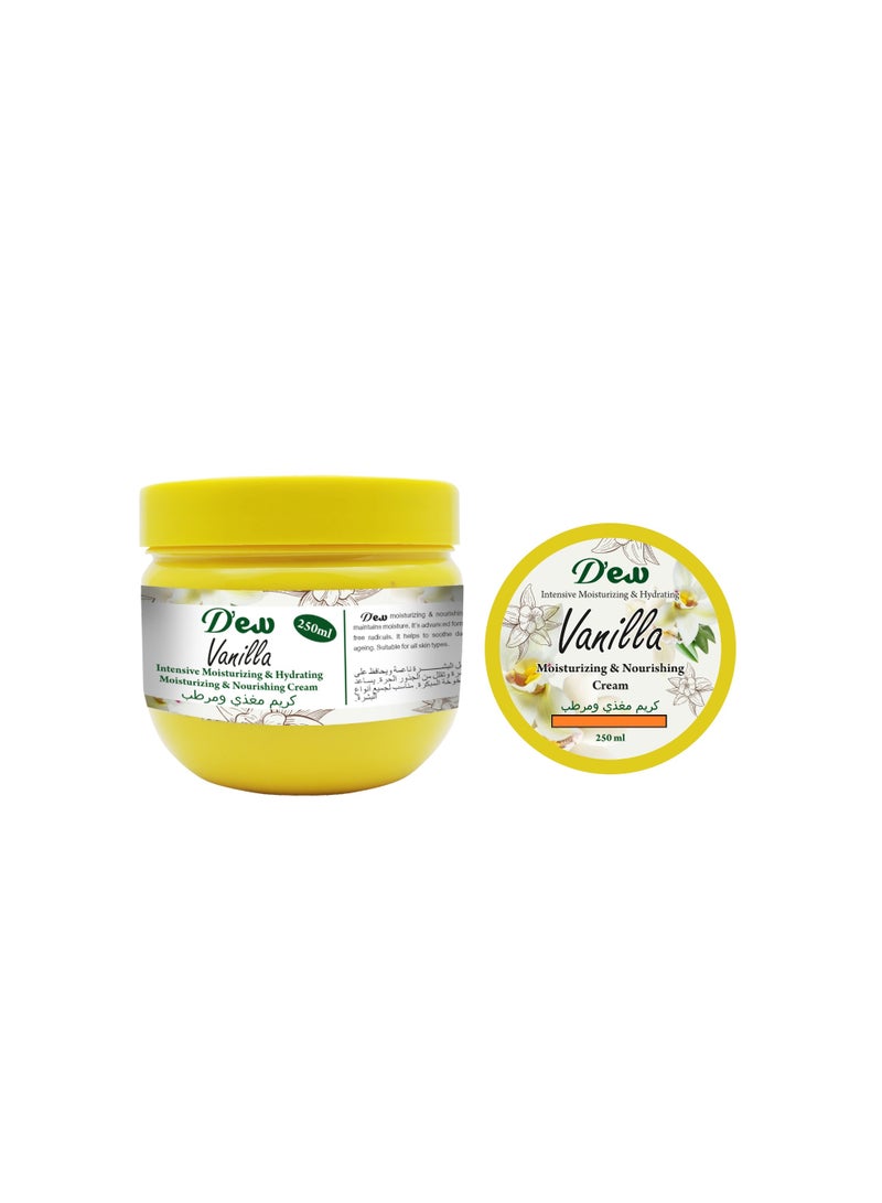 Vanilla Moisturizing & Nourishing Cream - 250ml | Intensive Moisturizing and Hydrating & Nourishing Cream for All Types of Skin