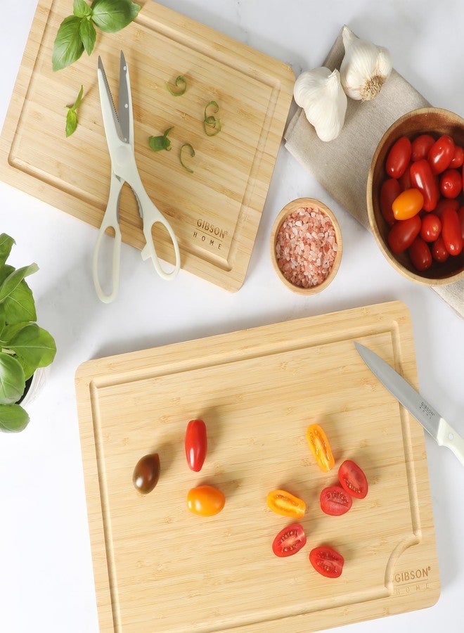 Gibson Home Forestview 2-Piece Bamboo Cutting Board Set - 15" & 12" Wooden Durable Kitchen Chopping Carving Boards with Juice Grooves, Oil Finished - Image 5