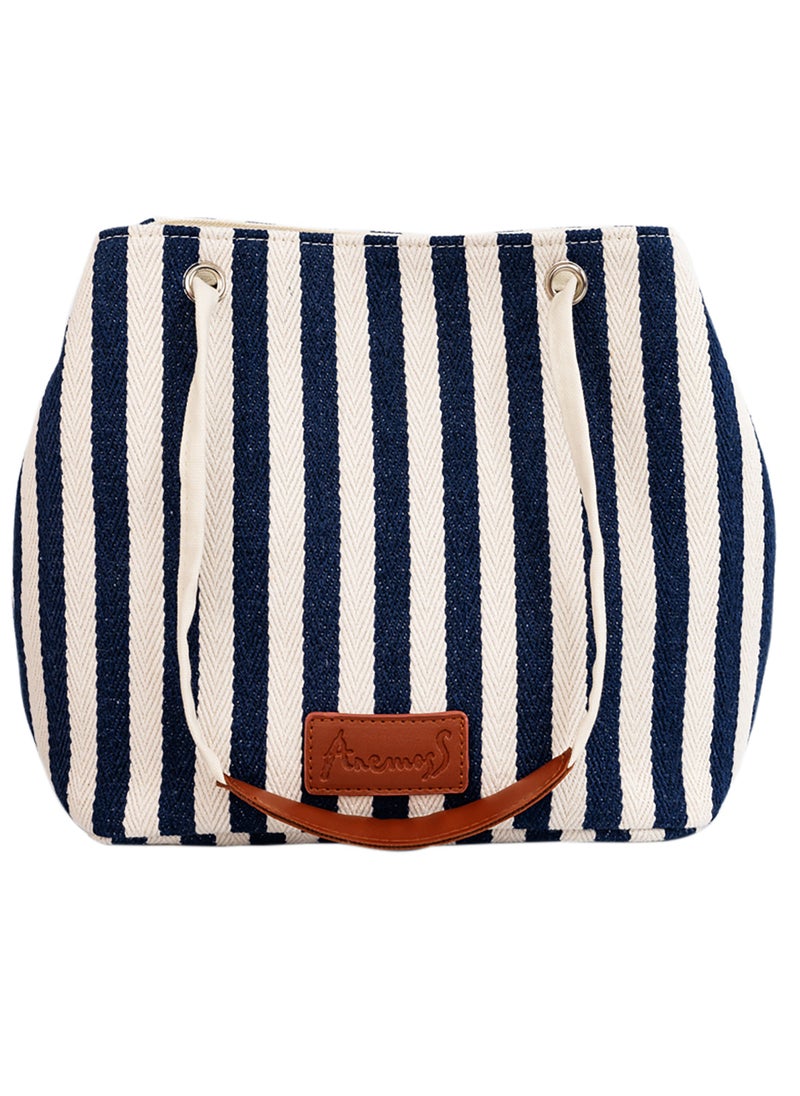 Anemoss Women Tote Bags, 2-in-1 Hand and Shoulder Bag, Magnetic Closure Large Capacity, Striped Desgin Handbag, Crossbody Travel Bag, Gifts for Women and Girls  - Image 2