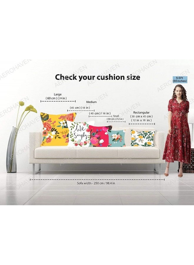 AEROHAVEN Decorative Hand Made Velvet 250TC Throw/Pillow Cushion Covers Set of 5 - CC-164 - (Multicolour, 18 x 18 Inch) - Image 5