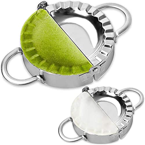 AUAM Stainless Steel Dumpling Ravioli Maker Press,AUAM 2 Pack Pierogi Mold - Wonton Mould, Easy-tool for Dumpling Wrapper Dough Stamp Cutter Pastry Pie Making (Small 3 inch,Large 3.75 inch) - Image 1