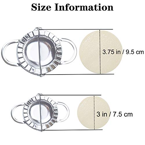 AUAM Stainless Steel Dumpling Ravioli Maker Press,AUAM 2 Pack Pierogi Mold - Wonton Mould, Easy-tool for Dumpling Wrapper Dough Stamp Cutter Pastry Pie Making (Small 3 inch,Large 3.75 inch) - Image 2