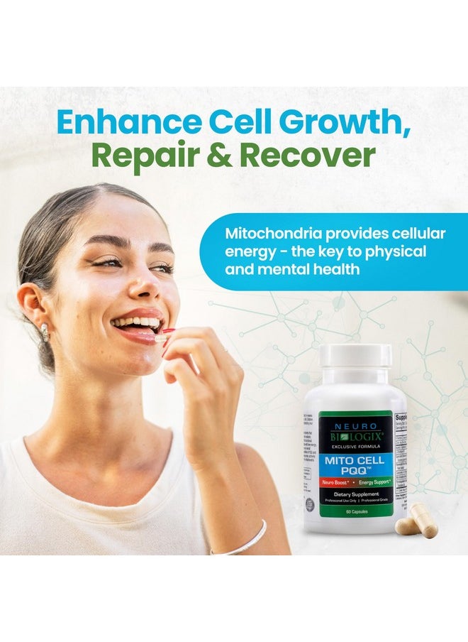 نيورو بيولوجيكس مكمل Mito Cell PQQ لدعم الميتوكوندريا الأمثل - مكمل Pyrroloquinoline Quinone لتعزيز الطاقة والأداء والوظيفة الإدراكية - مع CoQ10 وNADH وفيتامين C والمزيد  - Image 5