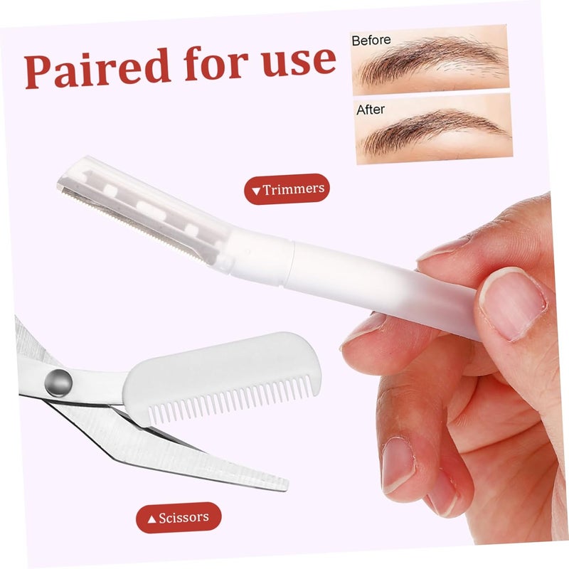 Consistent single item quality Eyebrow Trimmer Kit with Scissors Precise Grooming Tools for Shaping and Trimming Transparent Eyebrow Grooming Kit with Non Slip Handles Easy to Use for Women and Beginners Budget friendly trendy design - Image 4