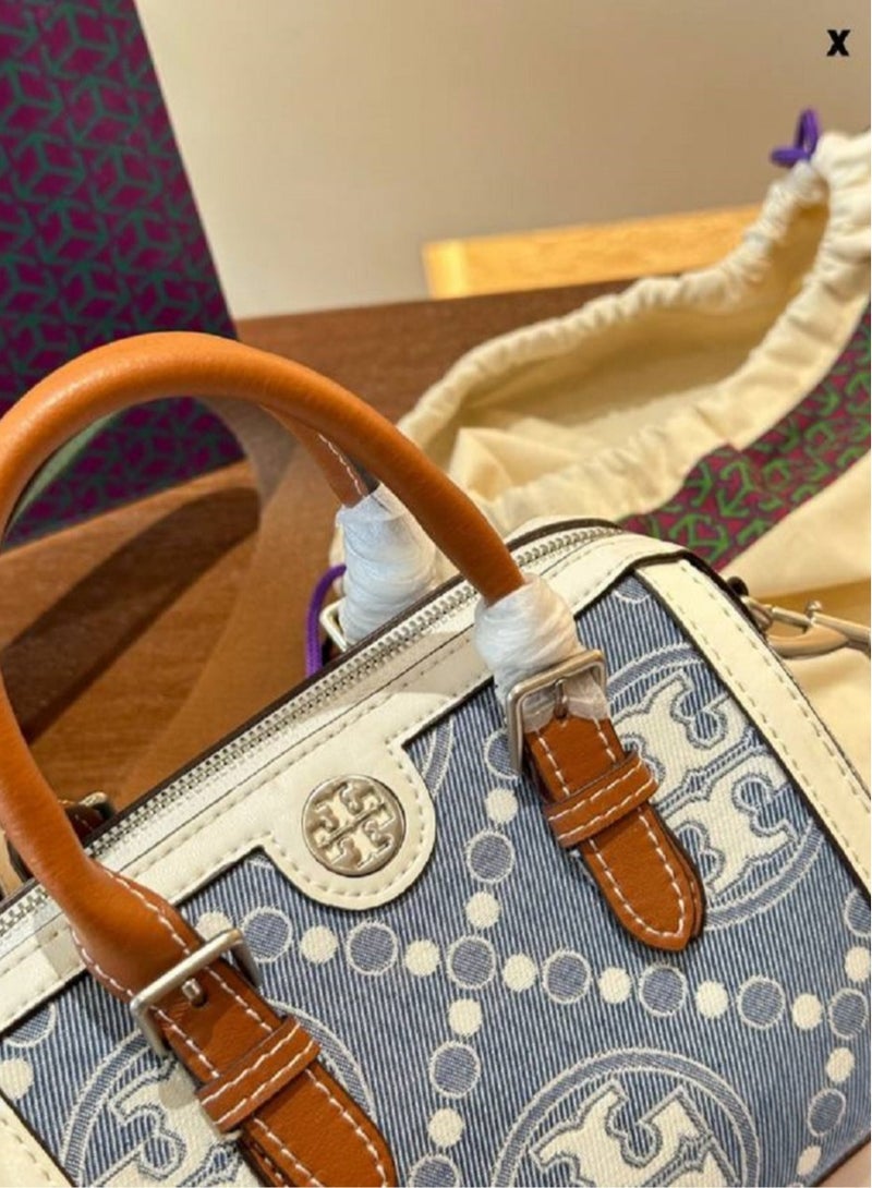 Burch TORY BURCH  T Monogram Jacquard Barrel Bag Big - Image 3