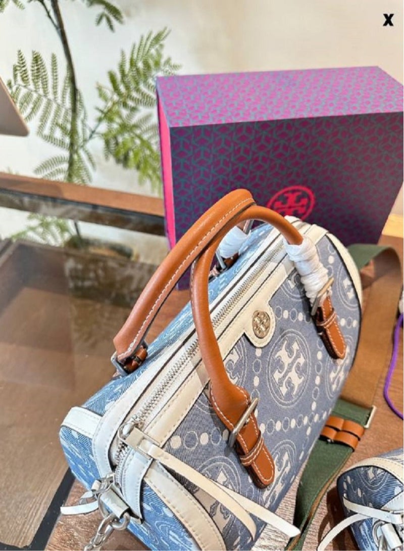 Burch TORY BURCH  T Monogram Jacquard Barrel Bag Big - Image 4