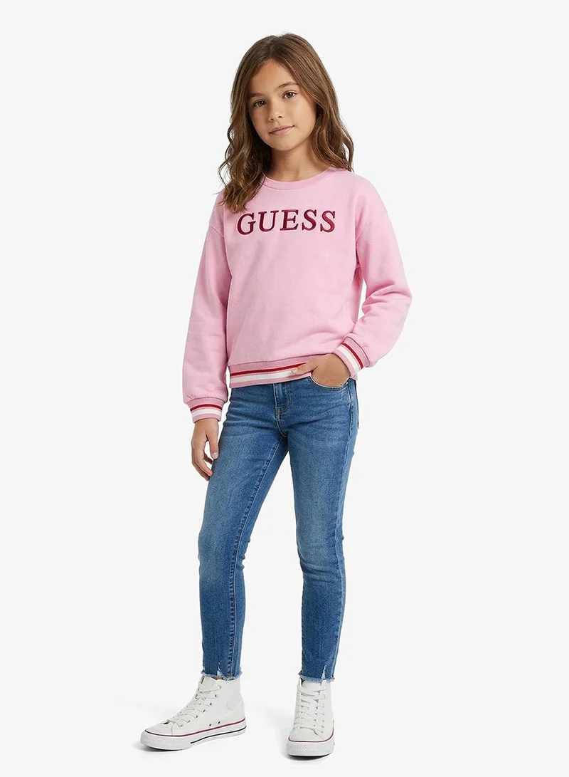 GUESS Youth Graphic Oversize Crew Neck Sweatshirt