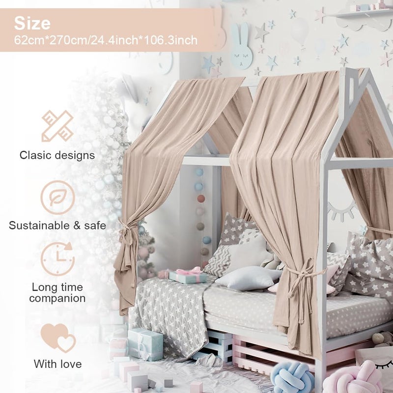 HOTUT Extra Wide Princess Bed Canopy, 2pcs Large Children Bed Canopy, 100% Cotton Girls Mosquito Net, Kids Princess Play Tents Nursery Room Decoration for Baby, for Women Bedroom Decorations - Image 2
