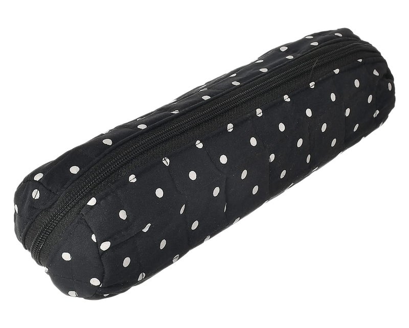 Kuber Industries Kuber Industries Dot Printed Single Rod Cotton Bangle Organizer/Case/Holder/Pouch (Black)-50KM0760  - Image 2