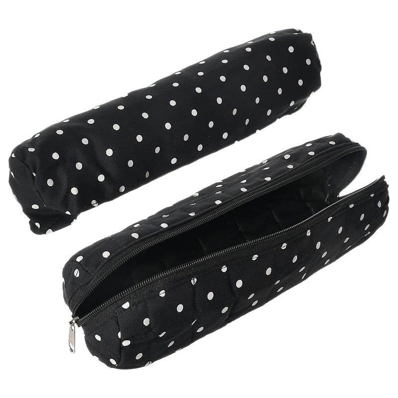 Kuber Industries Kuber Industries Dot Printed Single Rod Cotton Bangle Organizer/Case/Holder/Pouch (Black)-50KM0760  - Image 4