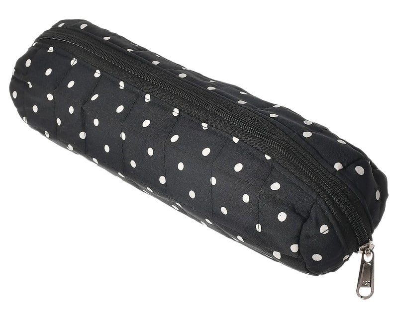 Kuber Industries Kuber Industries Dot Printed Single Rod Cotton Bangle Organizer/Case/Holder/Pouch (Black)-50KM0760  - Image 1