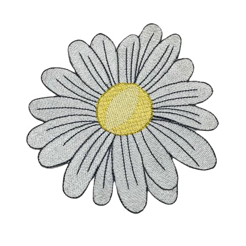 GARAAN - Machine Embroidered Applique, Embroidery Patch, Sew on Patches, DIY Projects, Daisy Flower White(Pack of 5) - Image 1