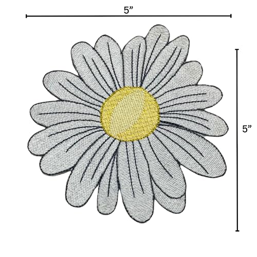 GARAAN - Machine Embroidered Applique, Embroidery Patch, Sew on Patches, DIY Projects, Daisy Flower White(Pack of 5) - Image 3