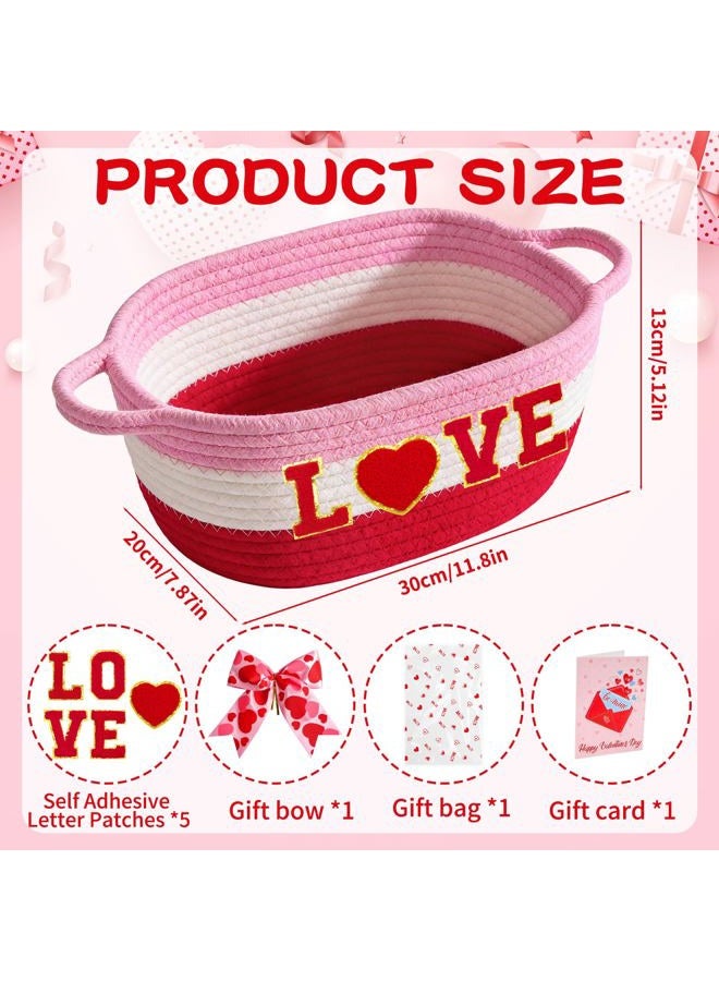 Zenoble Small Woven Basket Gift Set with Bow, Greeting Card - Image 2