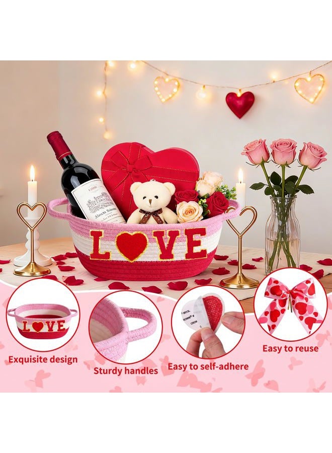 Zenoble Small Woven Basket Gift Set with Bow, Greeting Card - Image 3
