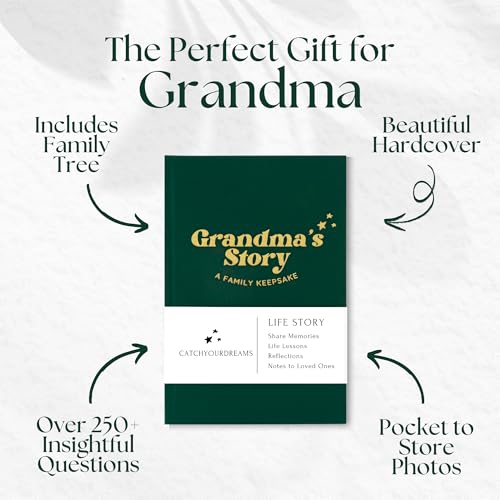 CATCHYOURDREAMS Grandma's Story Journal (Hardcover) - A Family Keepsake with + 250 Prompts and Questions to Share Her Life Story and Memories, Sentimental Mother's Day, Birthday Gift Idea for Granny Nana Grandmother - Image 2