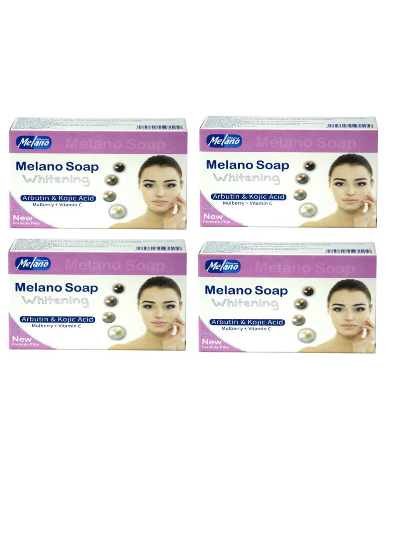 ميلانو 4 قطع من صابون ميلانو مع أربوتين وحمض كوجيك والتوت فيتامين سي لتفتيح البشرة 100X4 جرام - Image 1