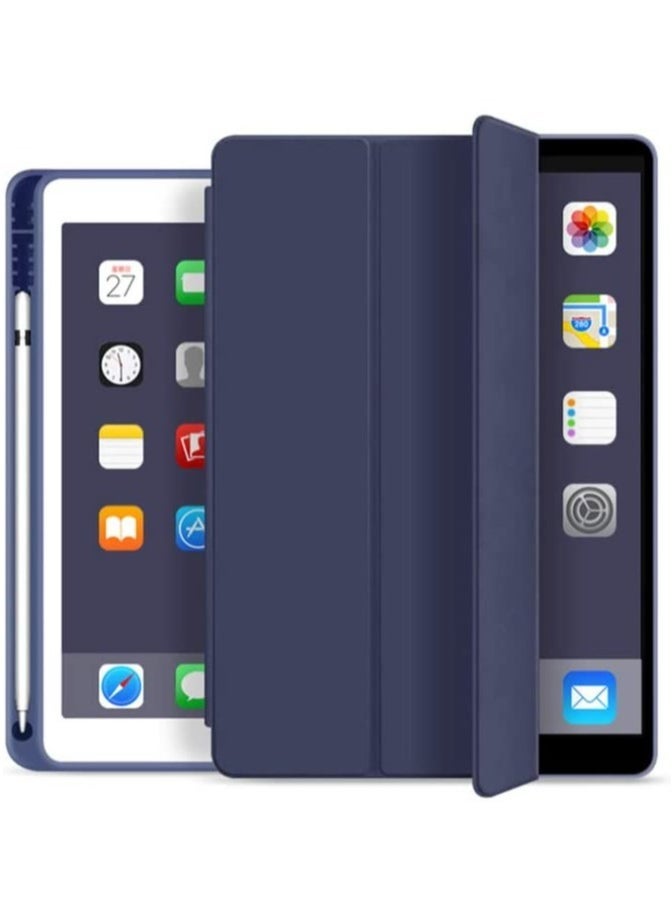 vesus Soft Smart Case with Pencil Holder Foldable Stand Compatible with iPad 10.2 Inch 9th / 8th / 7th Generation 2021/2020 / 2019, iPad Air 3rd Generation, iPad Pro 10.5 Inch (Deep Navy Blue) - Image 1