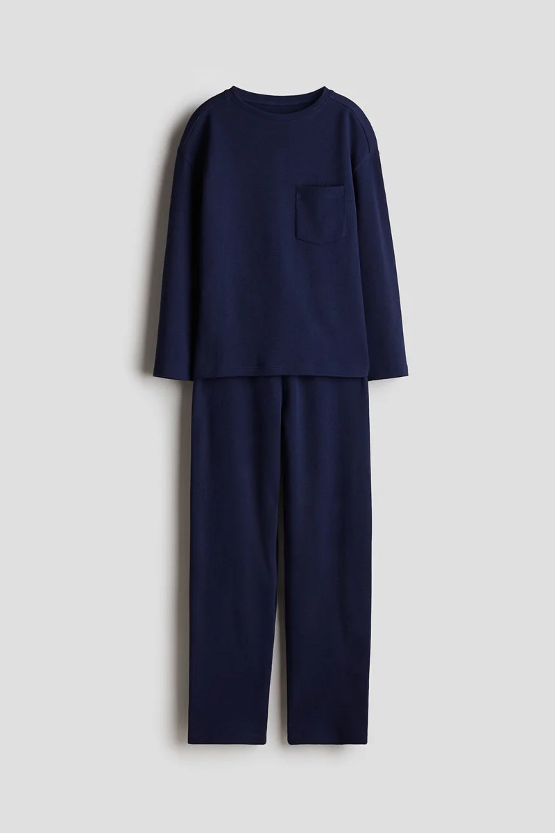 H&M 2-piece waffled jersey set