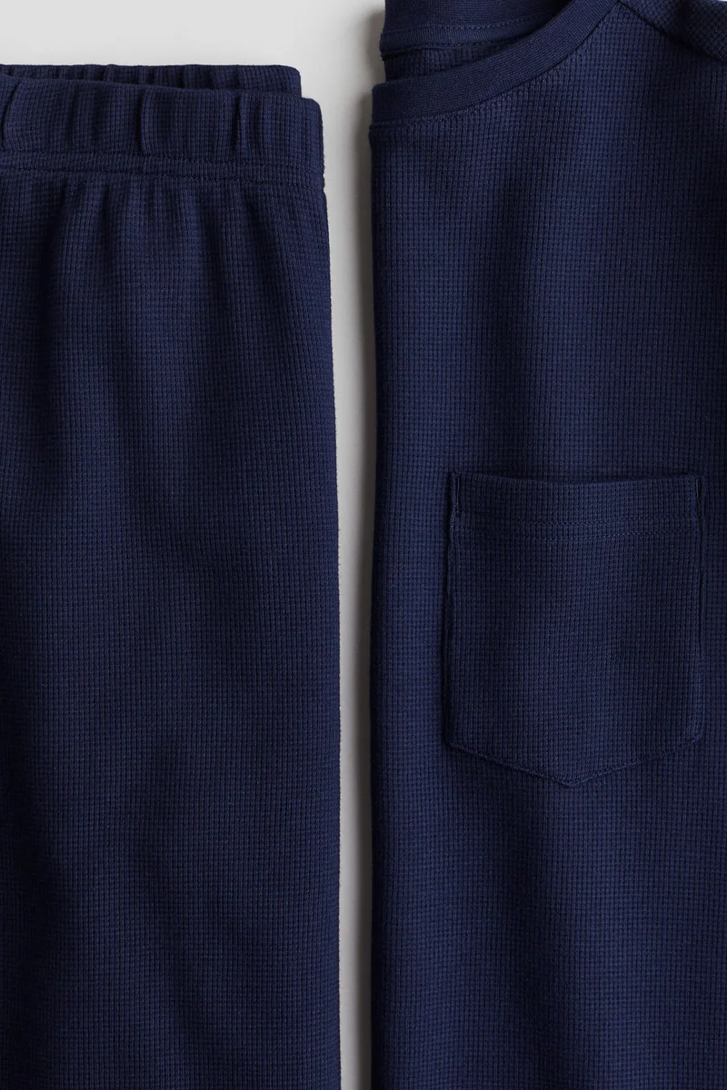 H&M 2-piece waffled jersey set