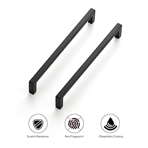 Ravinte 10 Pack Matte Black Cabinet Pulls, 6-1/4 Inch (160mm) Hole Center Slim Kitchen Handles, Square Drawer Pulls for Cabinets & Cupboards, Hardware - Image 5