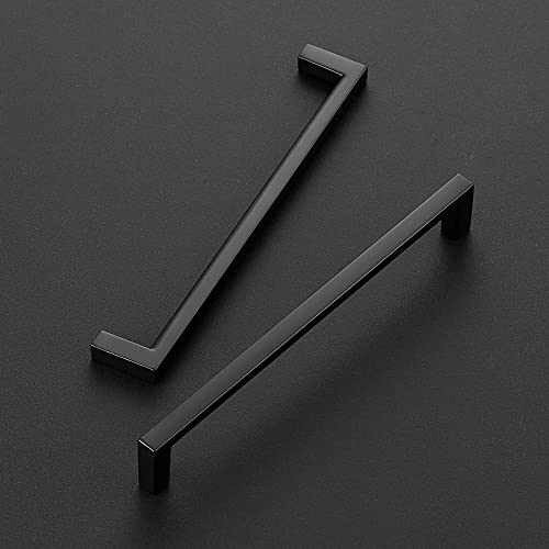 Ravinte 10 Pack Matte Black Cabinet Pulls, 6-1/4 Inch (160mm) Hole Center Slim Kitchen Handles, Square Drawer Pulls for Cabinets & Cupboards, Hardware - Image 2