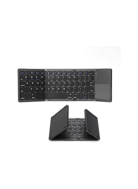 Bluetooth Folding Keyboard – Compact Wireless Pocket-Sized Keyboard with Touchpad for Android, Windows, Computers, and Tablets