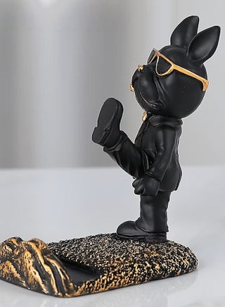 Cute Phone Stand,Gift Machine Cute Stand Phone Stand Desktop Ornament Personalized Trendy Dog Cartoon Office Desktop Doll,Black - view 5