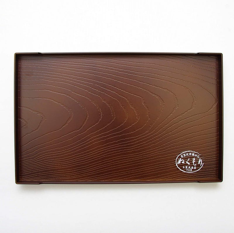 JapanBargain طقم 2 صينية تقديم يابانية بلاستيكية مطلية باللاكيه 4825 من JapanBargain، صينية ساكي، أطباق سوشي، أطباق وجبات خفيفة، مصنوعة في اليابان 10x625 بوصة بني - Image 4