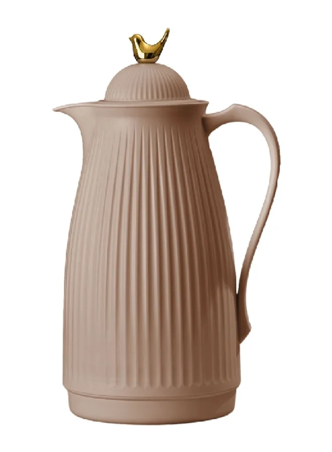 بين سيرفي V-H59610-S قارورة عازلة للحرارة بلاستيكية بتصميم أنيق رملي 1 لتر