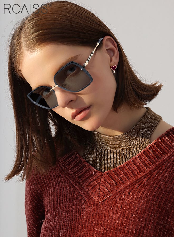 roaiss Women's Oversized Square Polarized Sunglasses UV400 Protection Sun Glasses with Black Metal Frame Fashion Anti-glare Sun Shades for Women with Glasses Case 63mm - Image 1