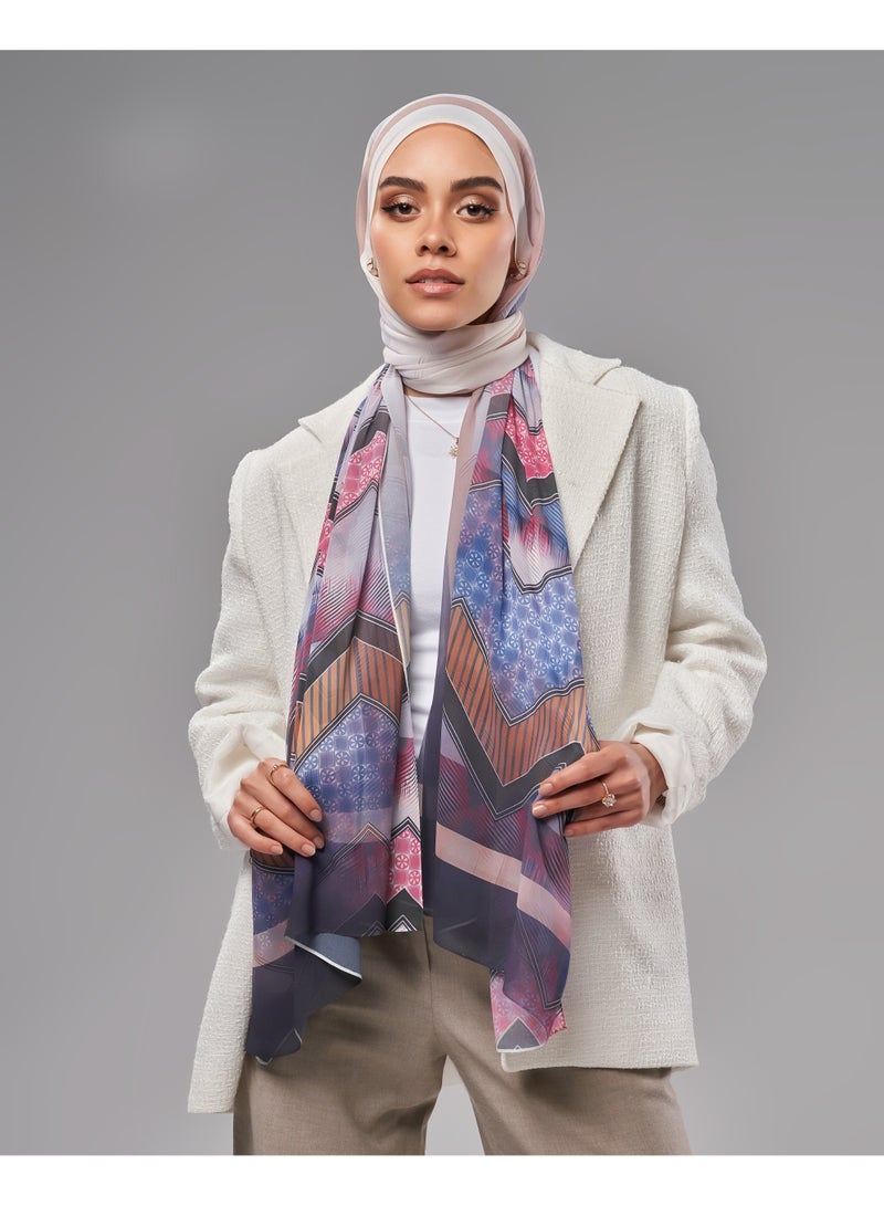 Lavezzi Printed Soft Chiffon Crepe Hijab Scarf for Women – Lightweight Long Muslim Headscarf (15) - Image 1