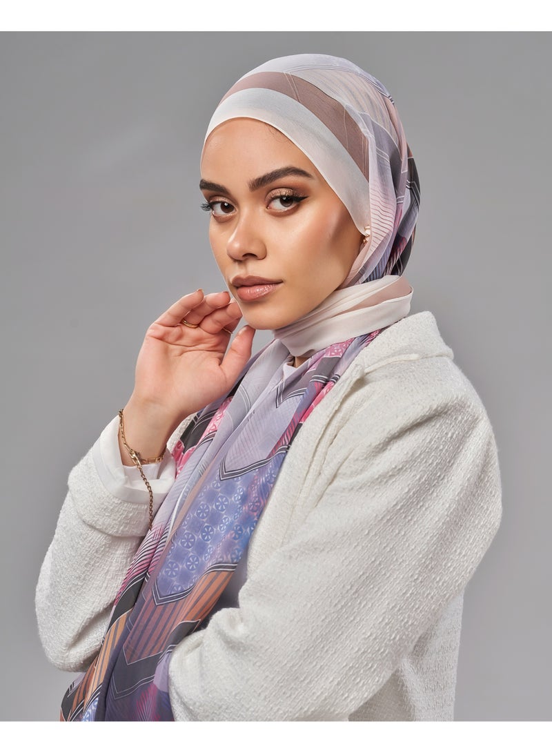 Lavezzi Printed Soft Chiffon Crepe Hijab Scarf for Women – Lightweight Long Muslim Headscarf (15) - Image 2
