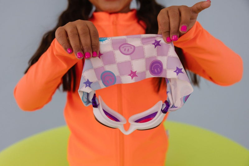 Splash Place KIDS SWIM GOGGLES with Fabric Strap - SMILEY |Tangle-Free, Swimming Goggles for Kids, Comfy Fabric Strap Goggles - Image 5