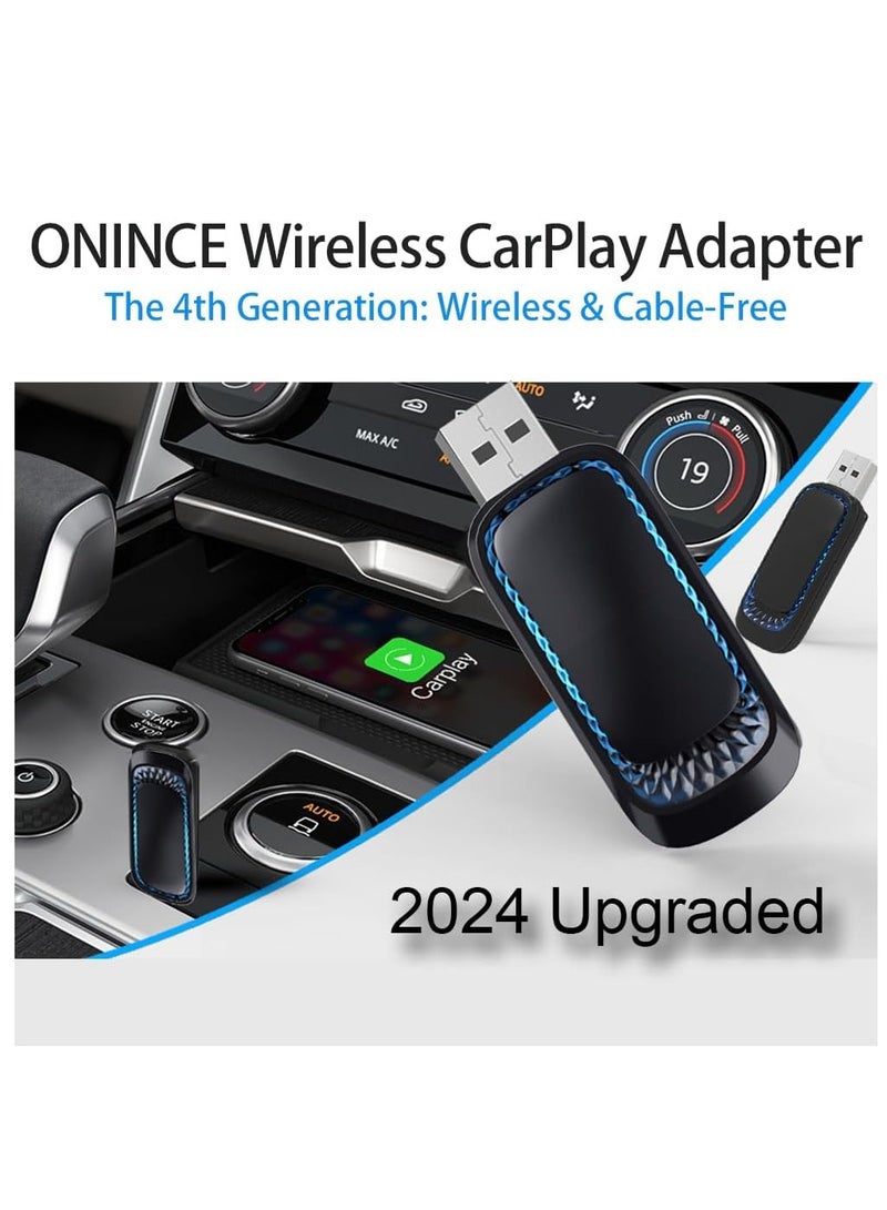 Apple CarPlay Wireless Adapter, 2024 Car Play Wireless Adapter for iPhone, for 2016 and Later Cars with OEM Wired CarPlay, Model I - Image 2