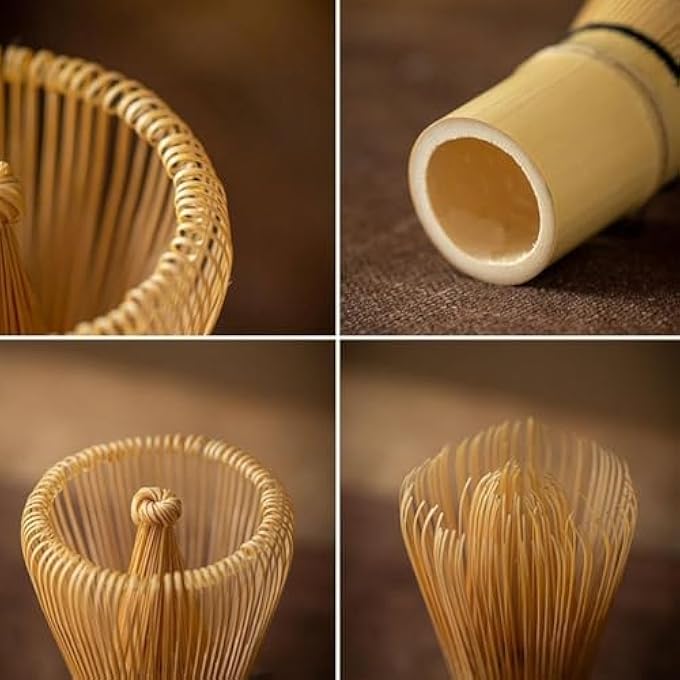 MostNow 4Pcs Matcha Tea Set Whisk Set Set Kit Kit Bowl With SpoutWhisk Stand Bamboo Matcha Whisk And Bamboo Matcha Spoon For Tea Lovers White - Image 3
