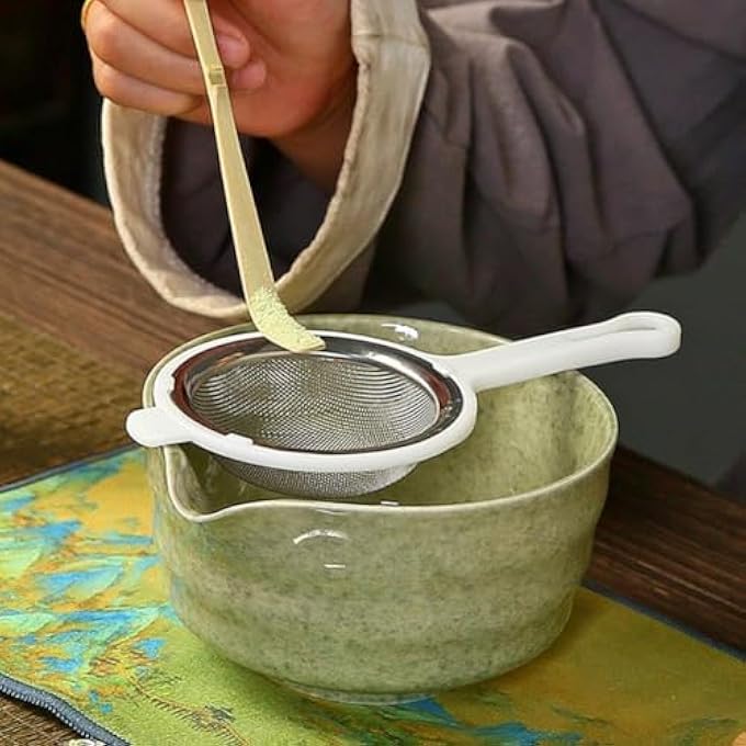 MostNow 4Pcs Matcha Tea Set Whisk Set Set Kit Kit Bowl With SpoutWhisk Stand Bamboo Matcha Whisk And Bamboo Matcha Spoon For Tea Lovers White - Image 2