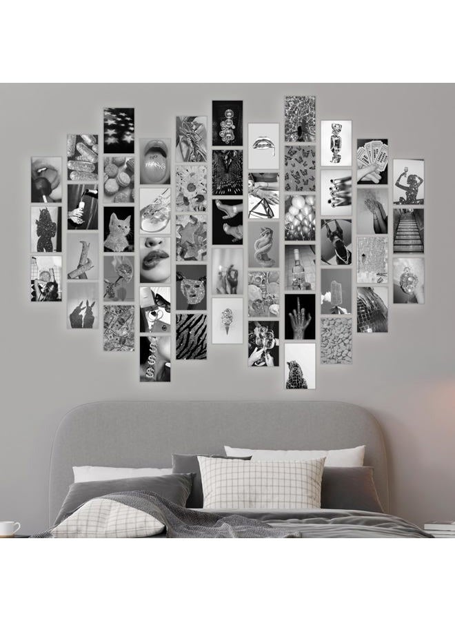 Y2K BOO Black and White Wall Art Prints - Modern Chic Wall Collage Kit, 50pcs 4x6 Photo Card Set for Trendy Room Decor, Glamorous Party Posters for Teen Girls Dorm & Bedroom - Image 5