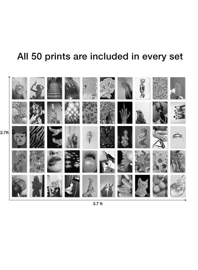 Y2K BOO Black and White Wall Art Prints - Modern Chic Wall Collage Kit, 50pcs 4x6 Photo Card Set for Trendy Room Decor, Glamorous Party Posters for Teen Girls Dorm & Bedroom - Image 4