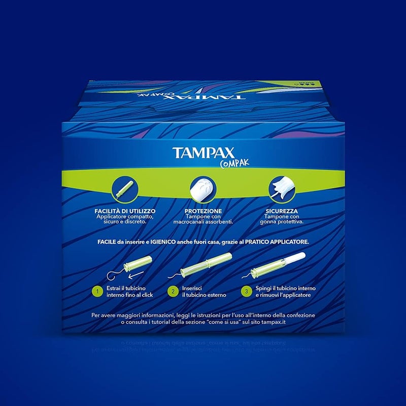 Tampax Compak Super 24 tampons in a Handy Pocket Size with Plastic applicator and Anti Leak Protection System Ideal for Medium to Heavy Flows - Image 2