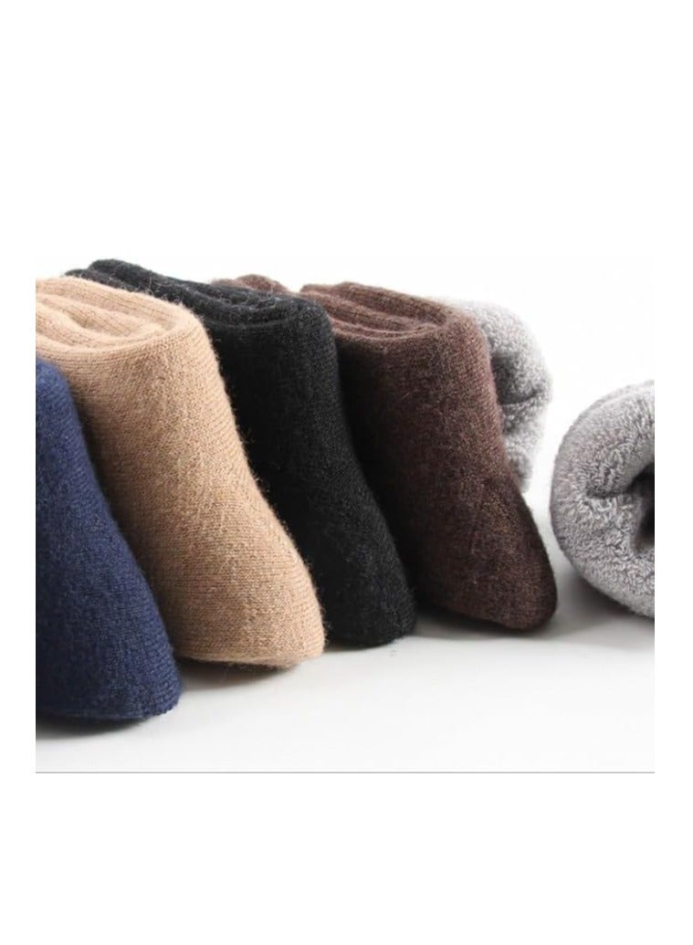 KASTWAVE Wool Socks for Women, Pairs Warm Wool Socks for Men, Soft Comfort Casual Crew Winter Socks, Thick Warm Winter Vintage Knit Thermal Socks for Women (6 Pairs) - Image 2