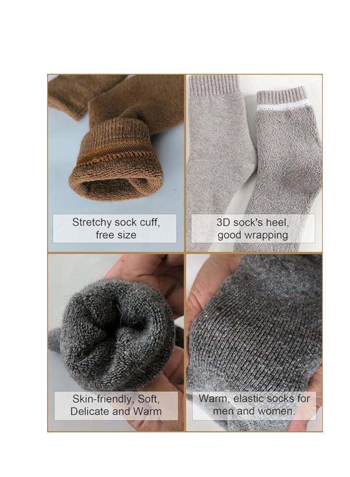 KASTWAVE Wool Socks for Women, Pairs Warm Wool Socks for Men, Soft Comfort Casual Crew Winter Socks, Thick Warm Winter Vintage Knit Thermal Socks for Women (6 Pairs) - Image 3