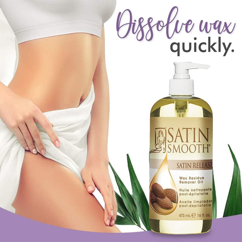 Satin Smooth Satin Release Wax Residue Remover Oil, 16 Ounce - Gentle Cleansing and Moisturizing Formula - Image 2