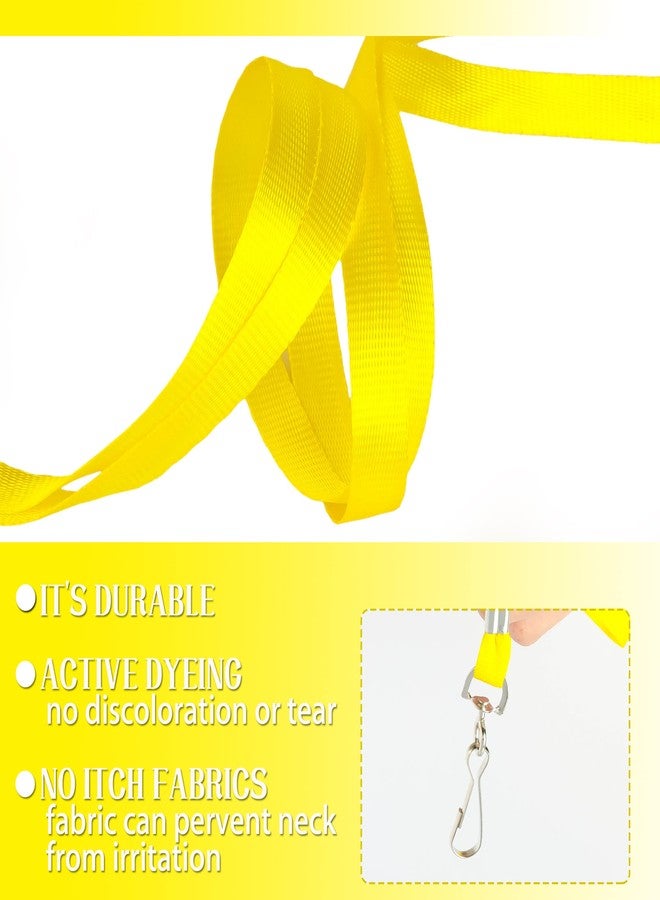 LOCONHA 50 Pack Yellow lanyards Lanyards for Id Badges Lanyards Safety Badge Lanyard 18" with Swivel Hook (50, Yellow) - Image 4
