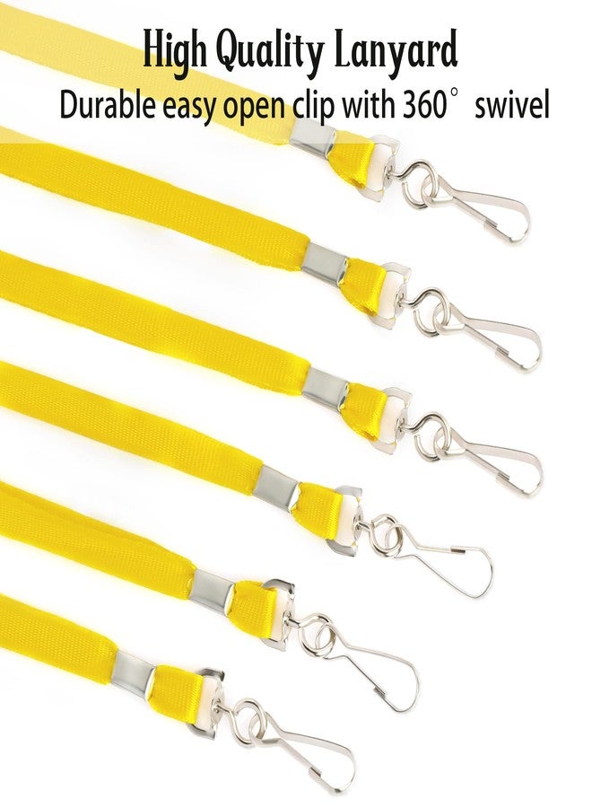 LOCONHA 50 Pack Yellow lanyards Lanyards for Id Badges Lanyards Safety Badge Lanyard 18" with Swivel Hook (50, Yellow) - Image 3