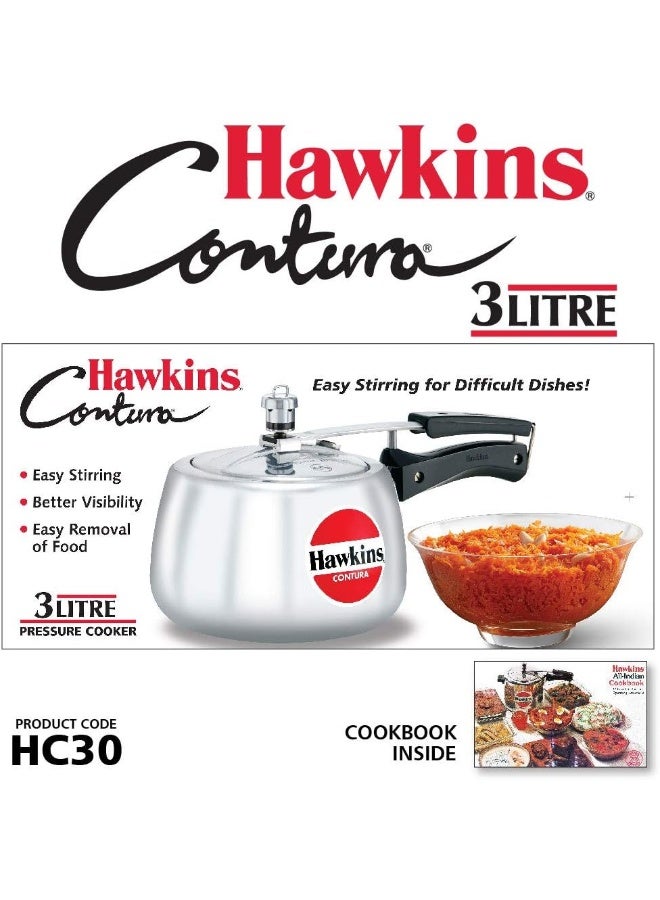 Hawkins Contura 3L Aluminium Inner Lid Pressure Cooker (Silver) - Image 2