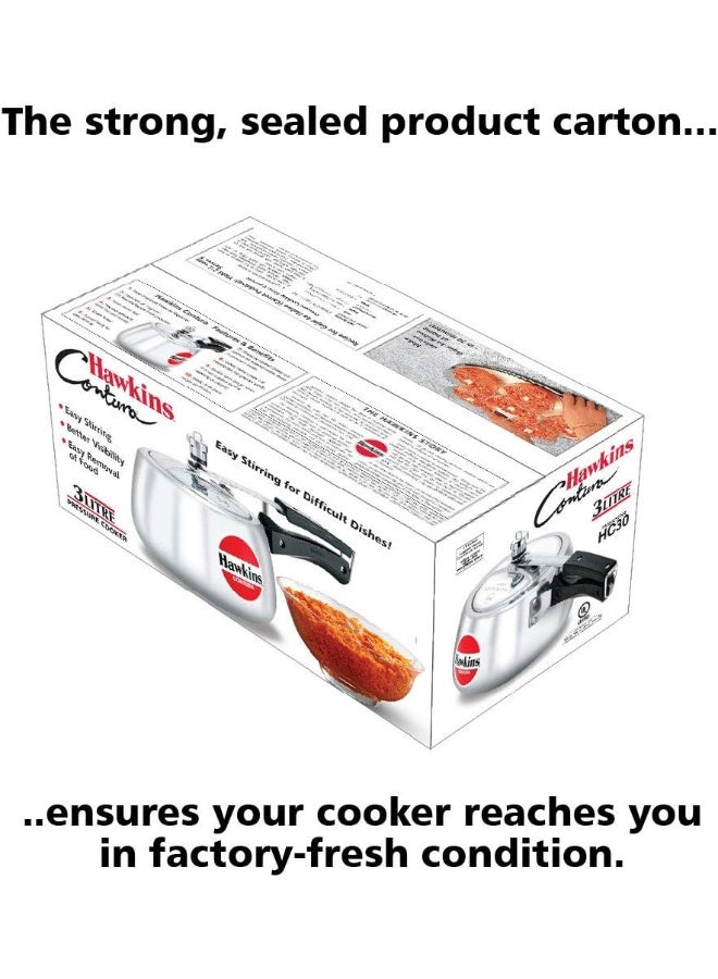 Hawkins Contura 3L Aluminium Inner Lid Pressure Cooker (Silver) - Image 5