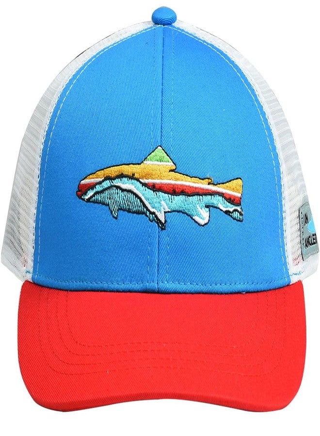 EDTREK Elite Youth Performance Mesh Kids Hat - Boys Girls Hunting Hat and Fishing Hat, Red With Blue, One Size - Image 2